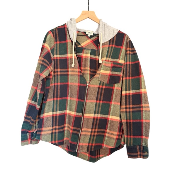 BKE| Buckle | Hooded Flannel Shirt with Gray Hood - Picture 5 of 11